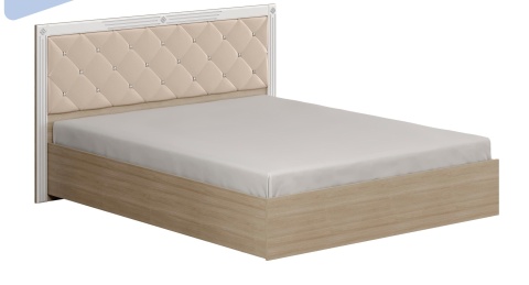 Кровать Амели с Мягкой Спинкой и Подъемным Механизмом Дуб Сонома Светлый/Белый Глянец (Д-1792 х В-1030 х Г-2042 мм)