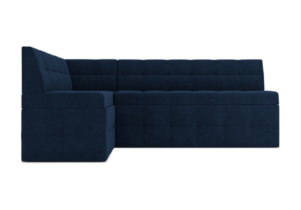 Кухонный угловой диван дельфин Атлантис велюр темно-синий