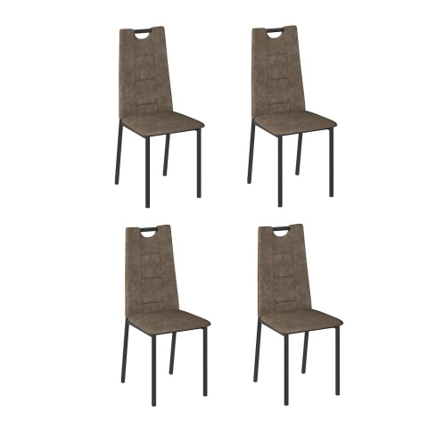 Комплект стульев Орлеан (4 шт), черный велюр коричневый